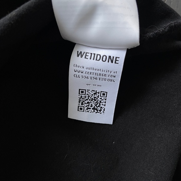 We11Done Welldone crystal logo long sleeve shirt in black size small - Picture 2 of 8